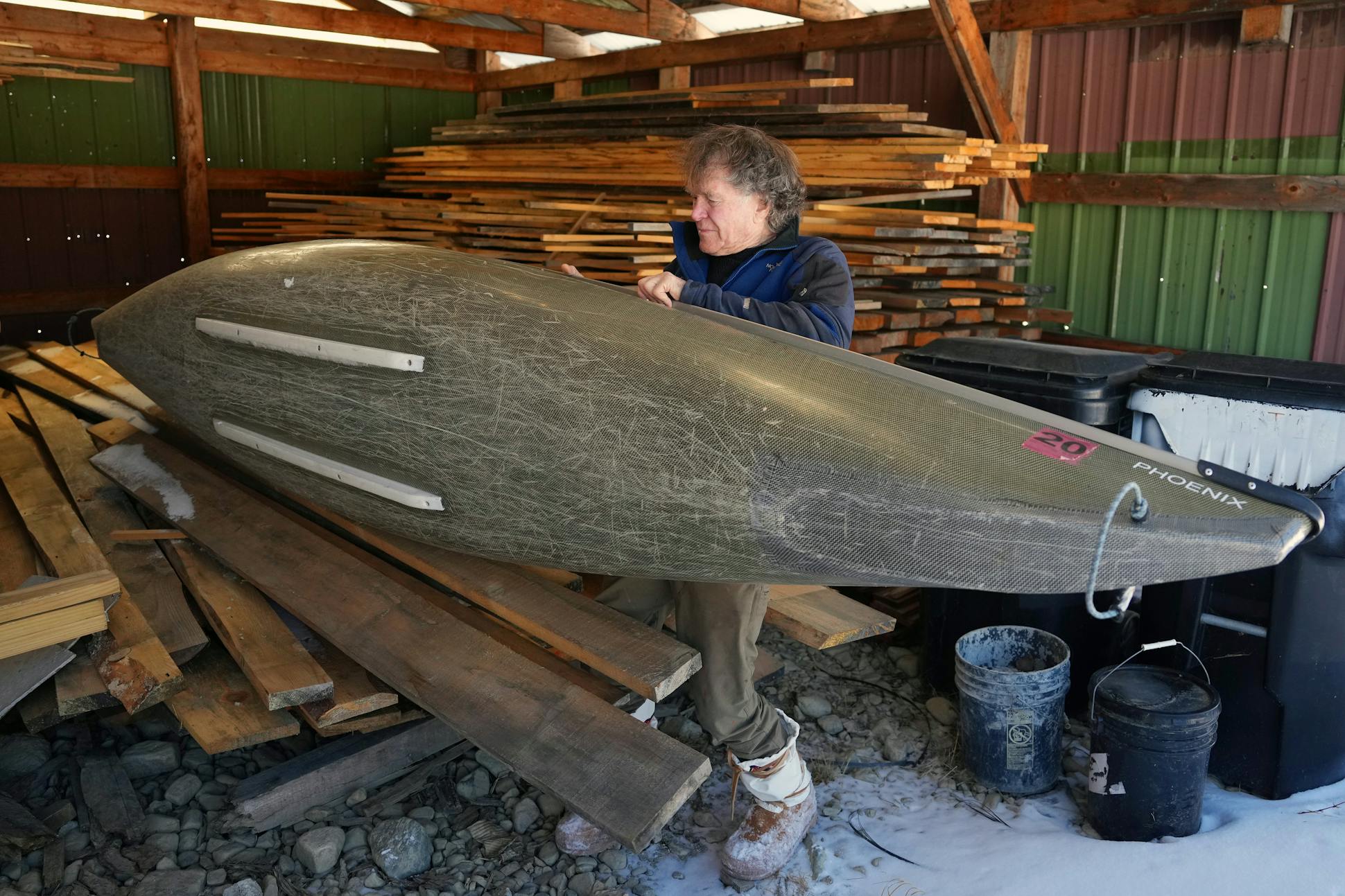A heavily modified Northstar Phoenix canoe sled has been a go-to for many solo expeditions. This year, he'll rely heavily on a lightweight Alpacka raft.