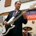 Republican presidential hopeful Mike Huckabee is a bass guitar whiz.