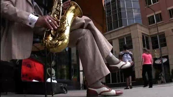 Jimmy Wallace brings his sax to the street