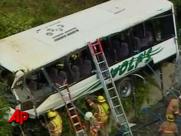 Raw Video: Bus Crashes Outside Washington, D.C.