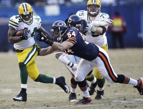 Packers running back James Starks, trying to elude Brian Urlacher, has essentially come out of nowhere to be a featured back.