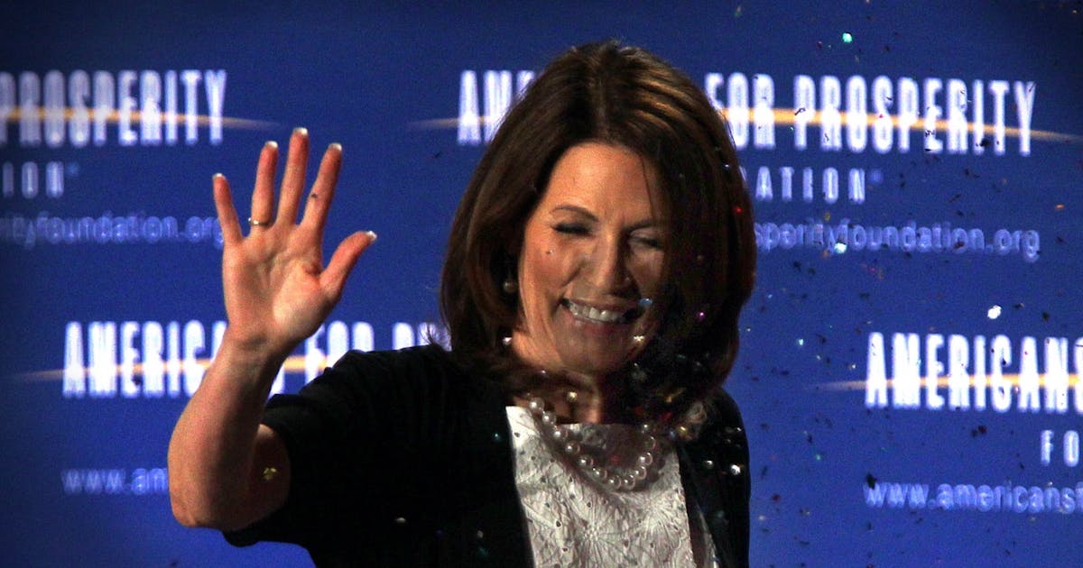 Michele Bachmann kept her cool amid the colorful confetti thrown her way in...