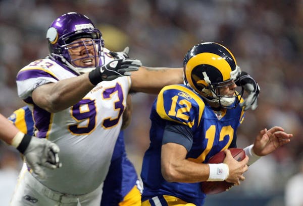 Kevin Williams (93) admitted to pressing in 2010, a season in which he had only one sack.
