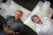 Scott Augustine, left, CEO of Augustine Biomedical+Design, was testing a new pillowcase when he observed how forced-air warming changed airflow in an 