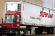 A Supervalu truck in the Supervalu distribution center in Hopkins.