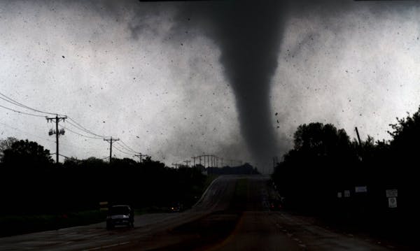 Video of tornado tossing trucks