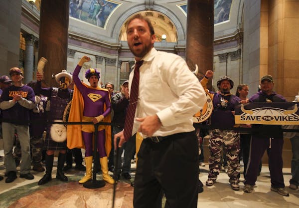Rep. John Kriesel, R-Cottage Grove, got the approval of some Vikings fans at the Capitol.