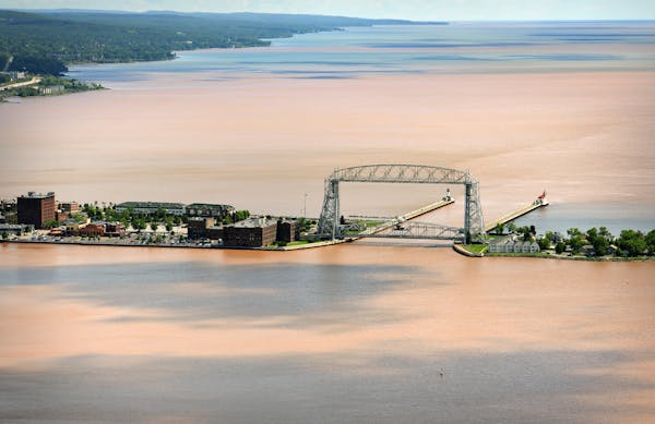 Evidence of the heavy rains that disabled Duluth on Wednesday are visible in Lake Superior as flood water full of sediment created brown run-off and d