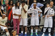 Minnesota Lynx vs. Connecticut Sun basketball. Lynx lost their first home game of the season 86-80. Lynx players watched from their bench as the final
