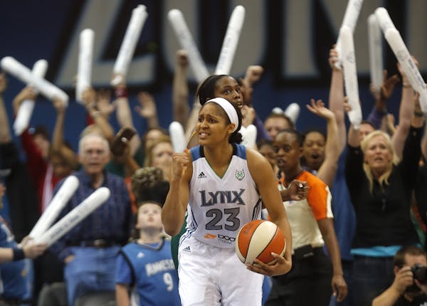 Maya Moore celebrated after the time ticked off the clock.
