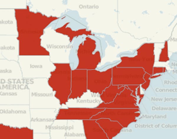 Map: States affected by meningitis outbreak