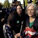 Green Party presidential candidate Jill Stein, right, and vice presidential candidate Cheri Honkala are stopped and arrested for attempting to gain ac