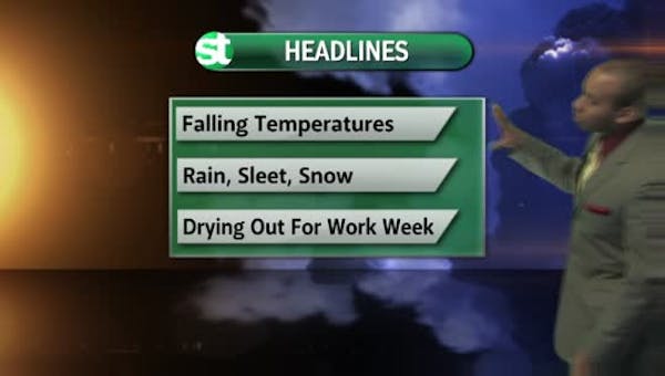 Morning forecast: Falling temps, wintry mix