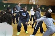 Lynx center Taj McWilliams-Franklin ran past her teammates as they formed the paddle line to celebrate her 42nd birthday Saturday in Indianapolis.