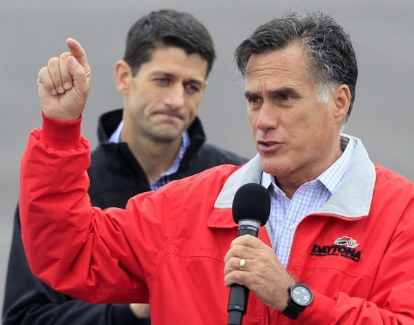 Paul Ryan, left, and Mitt Romney