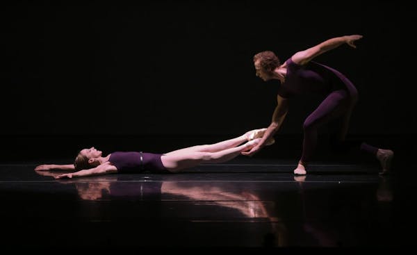 New York City Ballet dancers Maria Kowroski and Ask la Cour in "Polyphonia" at the Orpheum Theatre in Minneapolis on Tuesday night.