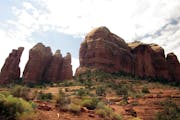 Cathedral Rock in Sedona, Ariz. A landmark of Sedona's skyline and one of the most photographed sights in Arizona, Cathedral Rock is located in the Co