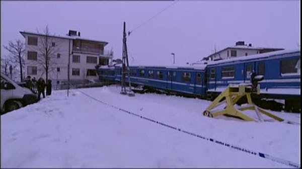 Train slams Into building near Stockholm, Sweden