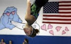 At the Northfield Gymnastics Center, Northfield sophomore gymnast Bailey DuPay works on her routines.