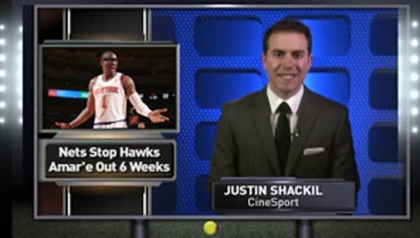 Knicks win, lose Stoudemire; Nets top Hawks