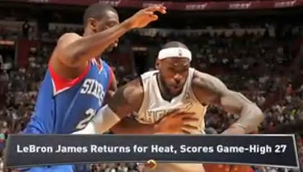 LeBron returns for Heat; Spurs survive
