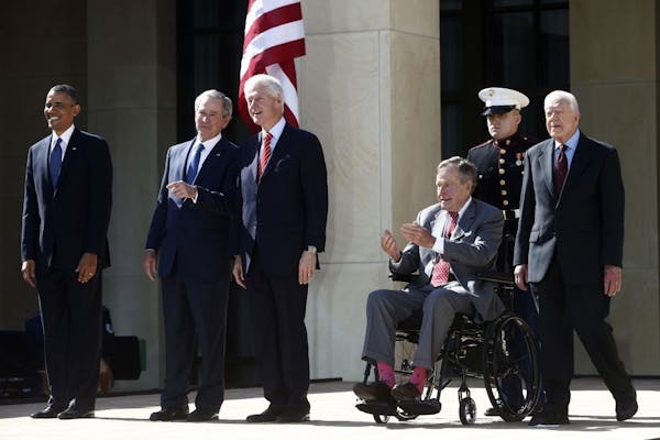 5 presidents convene at Bush library