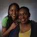 Maya Moore posed with her mother Kathryn Moore at Target Center