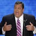 New Jersey Governor Chris Christie addresses the Republican National Convention in Tampa, Fla., on Tuesday, Aug. 28, 2012.