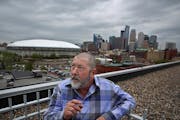 David Tinjum's view of the Minneapolis skyline and Metrodome from his downtown loft will be drastically altered when the new Vikings stadium goes up.