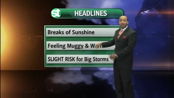 Afternoon forecast: Breaks of sun, potential for severe storms