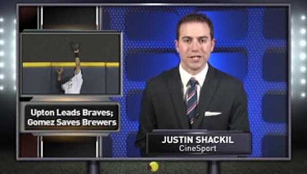 Upton leads Braves; Gomez saves Brewers