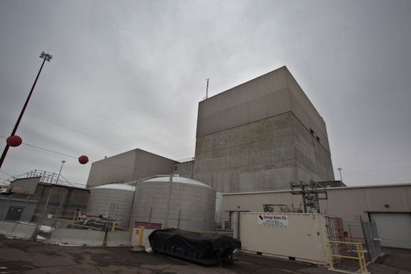 The gray concrete walls of the Monticello nuclear power plant, 40 miles north of the Twin Cities.