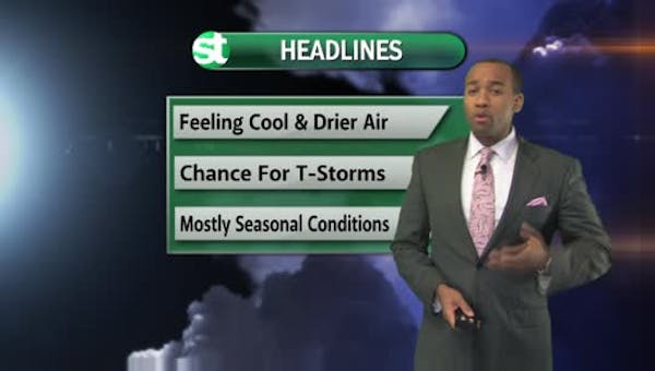 Afternoon forecast: Cooler and drier
