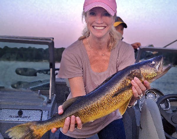 Becky Hanson Welter of Medina caught and released this 28-inch walleye after work on Gull Lake.