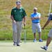 Kenny Perry (in green) joked with the amateurs during Thursday’s 3M Championship Pro-Am. Perry won the Senior Players and Senior U.S. Open in a span