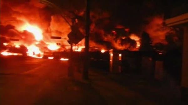 Massive fireball erupts after Canada train crash