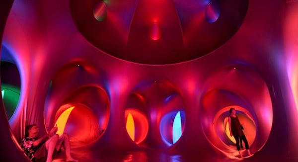 The Luminarium Exxopolis, new at the State Fair this year, was created by an English company and was inspired by everything from Islamic architecture 