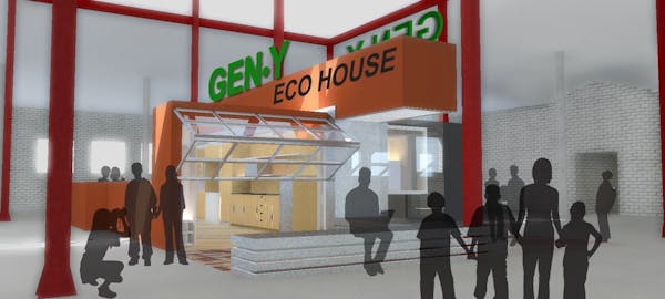 The new Gen-Y Eco-House illustrates what the house of the future may look like: compact, flexible, making more efficient use of space and energy.
