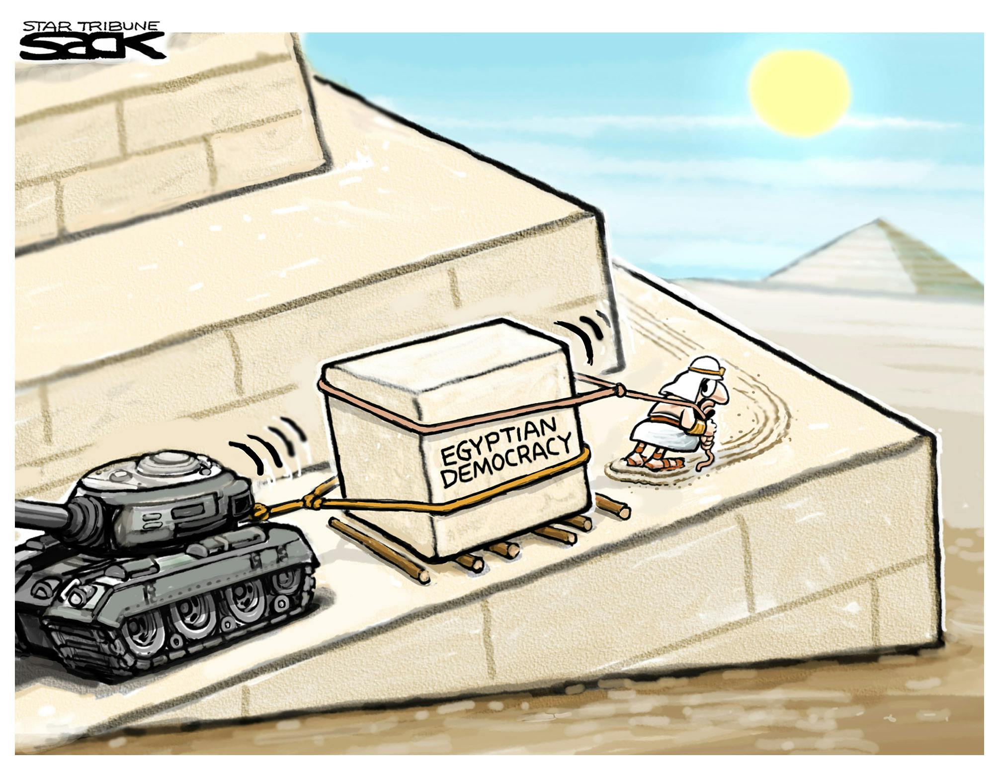 Sack cartoon: Egyptian democracy
