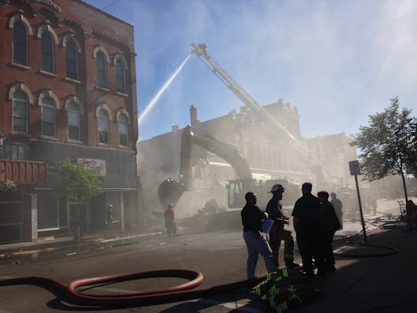 Firefighters got the overnight fire in downtown Winona contained around 9 a.m. This view is from 3rd Street.