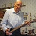 Orval Amdahl, owner of the Japanese sword that he is returning to the grandson of its owner after he had brought it home after World War II. The sword
