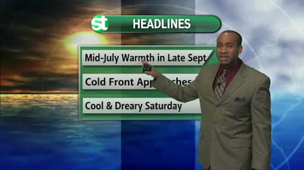 Evening forecast: Summer warmth to give way to cold and rain Saturday