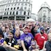 Fans and spectators filled Regent Street in London as members of the Minnesota Vikings took the stage during an NFL Block Party on Saturday. ] CARLOS 