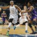 Maya Moore made a behind the back pass to guard Lindsay Whalen for a layup.