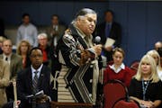 Clyde Bellecourt and several other representatives of the Minneapolis-based American Indian Movement attended the meeting and lobbied the board to ban