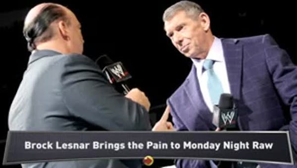 Brock Lesnar Injures Mr. McMahon on Raw