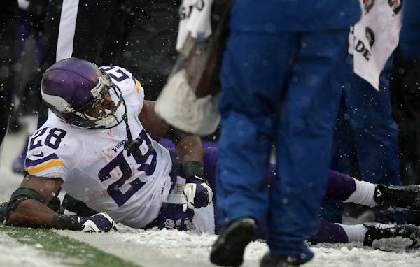 Adrian Peterson sore but hopeful after injury