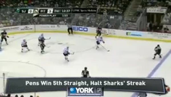Pens extend streak; halt Sharks streak