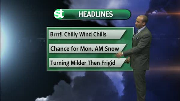 Afternoon forecast: Icy cold, chance of light snow overnight