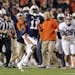 Auburn cornerback Chris Davis (11) returns a missed field goal attempt 100-plus yards to score the game-winning touchdown as time expired in the fourt